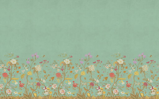 シノワズリ 花の壁紙 サイズオーダー ミューラル壁紙 フリース壁紙(のりなし) Chinoiserie Bloom - green NSO-G00032 シノワズリ 花の壁紙 サイズオーダー ミューラル壁紙 フリース壁紙(のりなし) Chinoiserie Bloom - green NSO-G00032