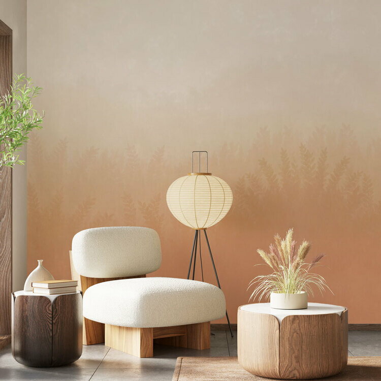 サイズオーダー ミューラル壁紙 フリース壁紙（のりなし） 水彩画 Field Gradation Orange NSO-G00101