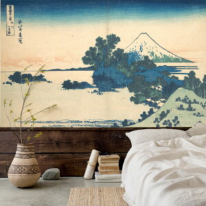 【全品対象クーポン配布中】 富士山 浮世絵の壁紙 サイズオーダー壁紙 フリース壁紙(のりなし)日本画 葛飾北斎 富嶽三十六景 相州七里浜 NSO-N00011