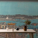 【全品対象クーポン配布中】 浮世絵 名所の壁紙 サイズオーダー ミューラル壁紙 フリース壁紙(のりなし)日本画 歌川広重 東都名所 両国花火の図 NSO-N00084