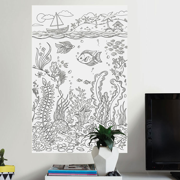 壁に貼ってはがせるステッカーウォールステッカー「WALL POPS!」（ウォールポップス）WALL DECALS 「THE REEF COLORING」 WPK2184