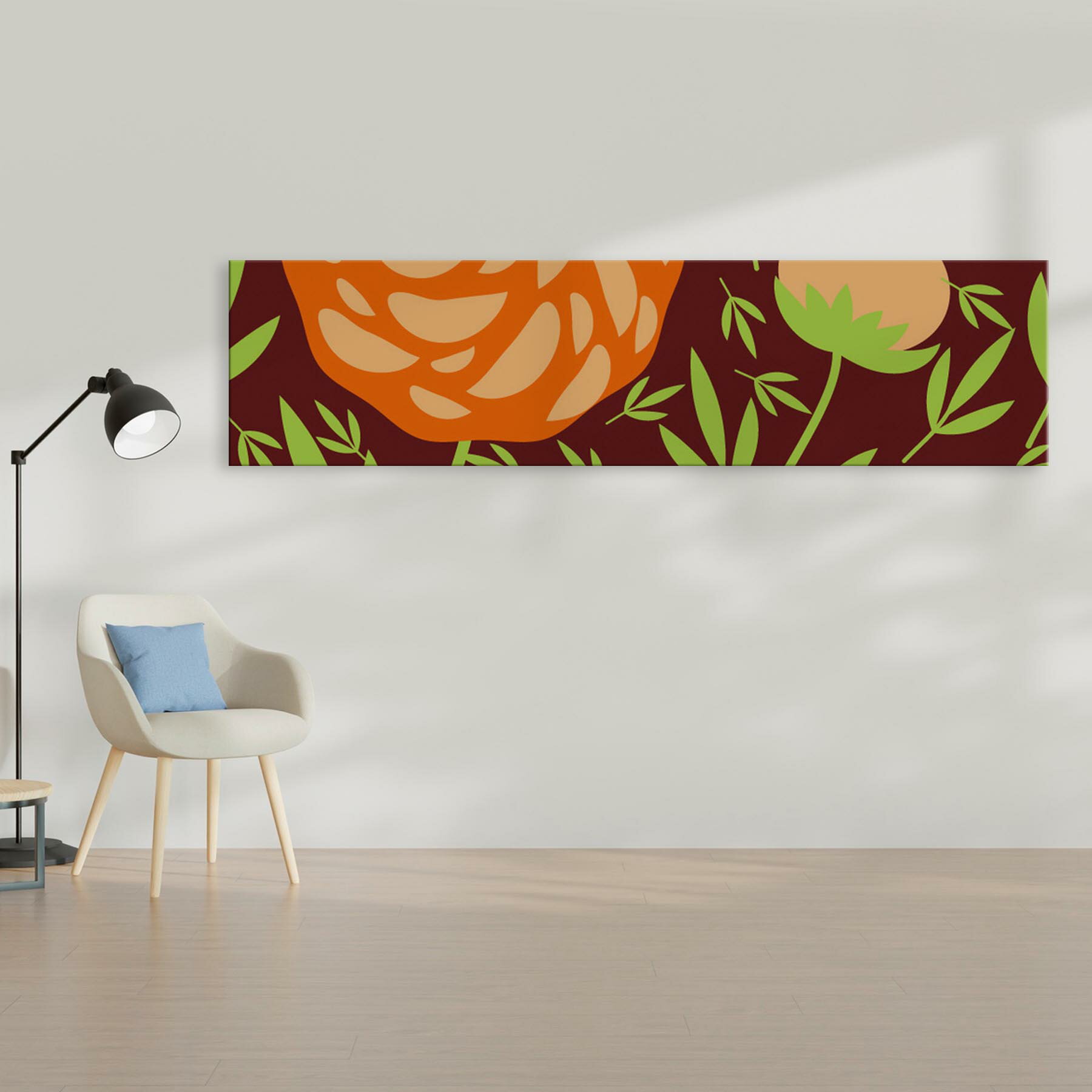 アートパネル ワイドサイズ widesize 横長 絵 絵画 飾り 1200mmx300mm フォト 壁掛け 木枠 インテリア おしゃれ アート 花　　イラスト　模様　007459 2