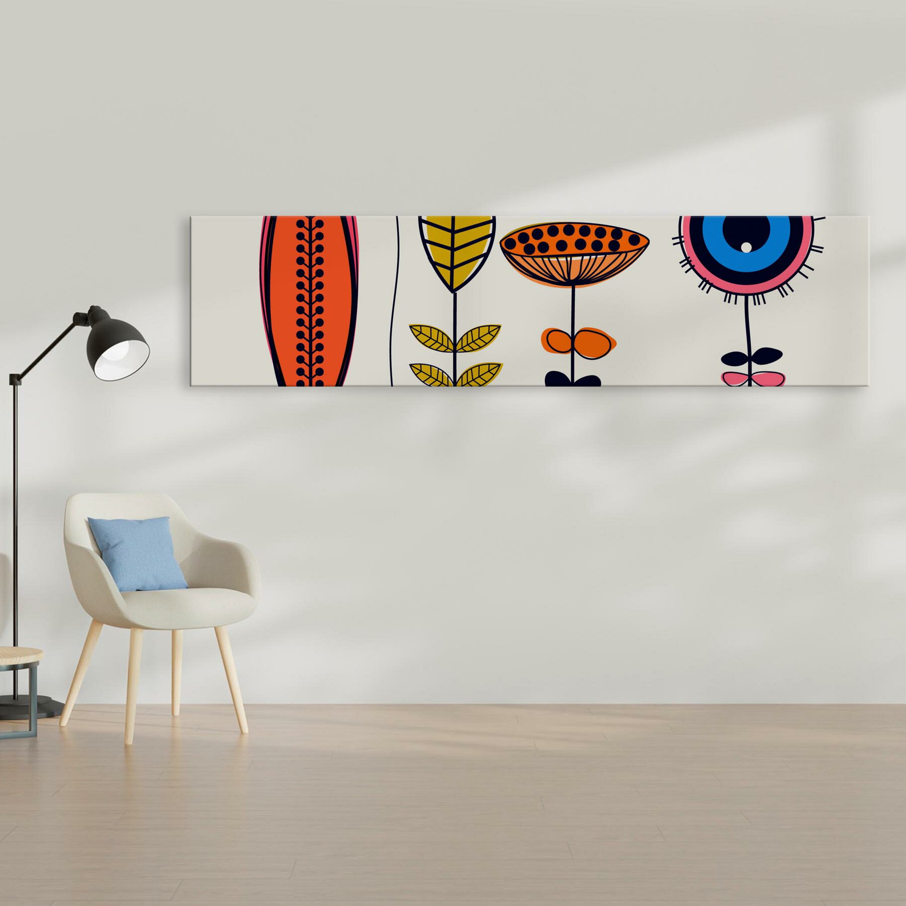 アートパネル ワイドサイズ widesize 横長 絵 絵画 飾り 1200mmx300mm フォト 壁掛け 木枠 インテリア おしゃれ アート 花　　ハート　007624 2
