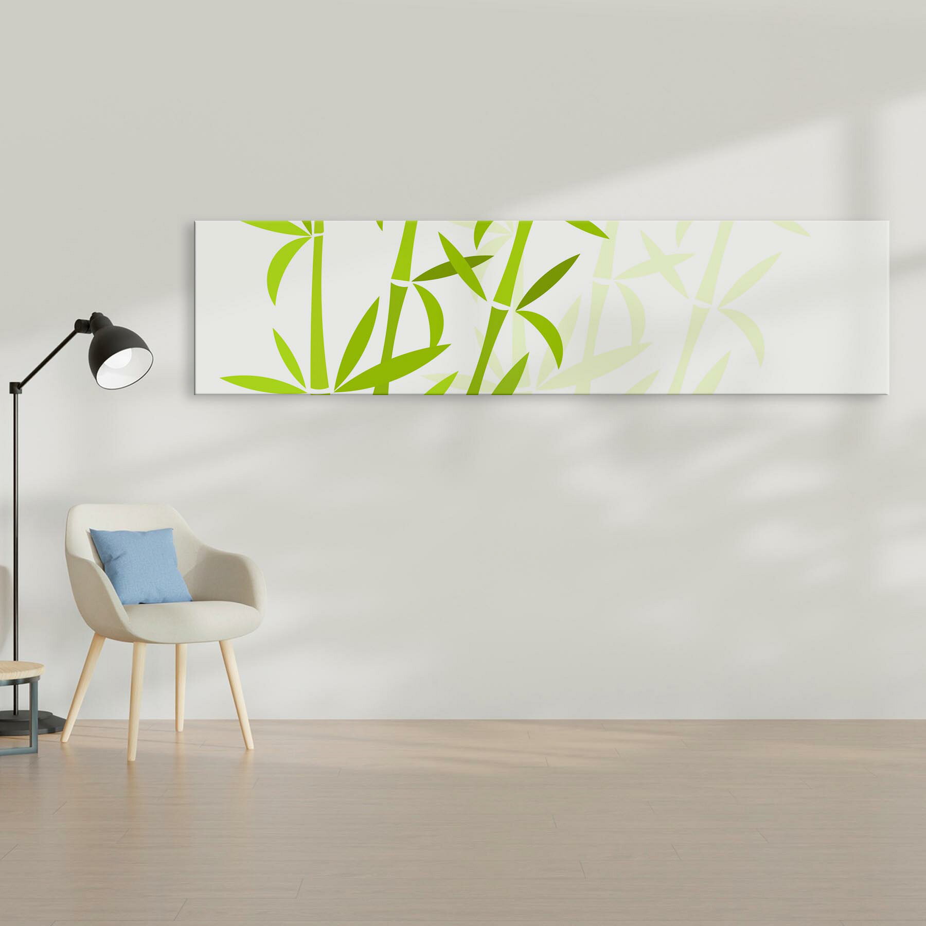 アートパネル ワイドサイズ widesize 横長 絵 絵画 飾り 1200mmx300mm フォト 壁掛け 木枠 インテリア おしゃれ アート 植物　緑　シンプル　009160 kabekore-11071010 kabeコレ サンプル画像2