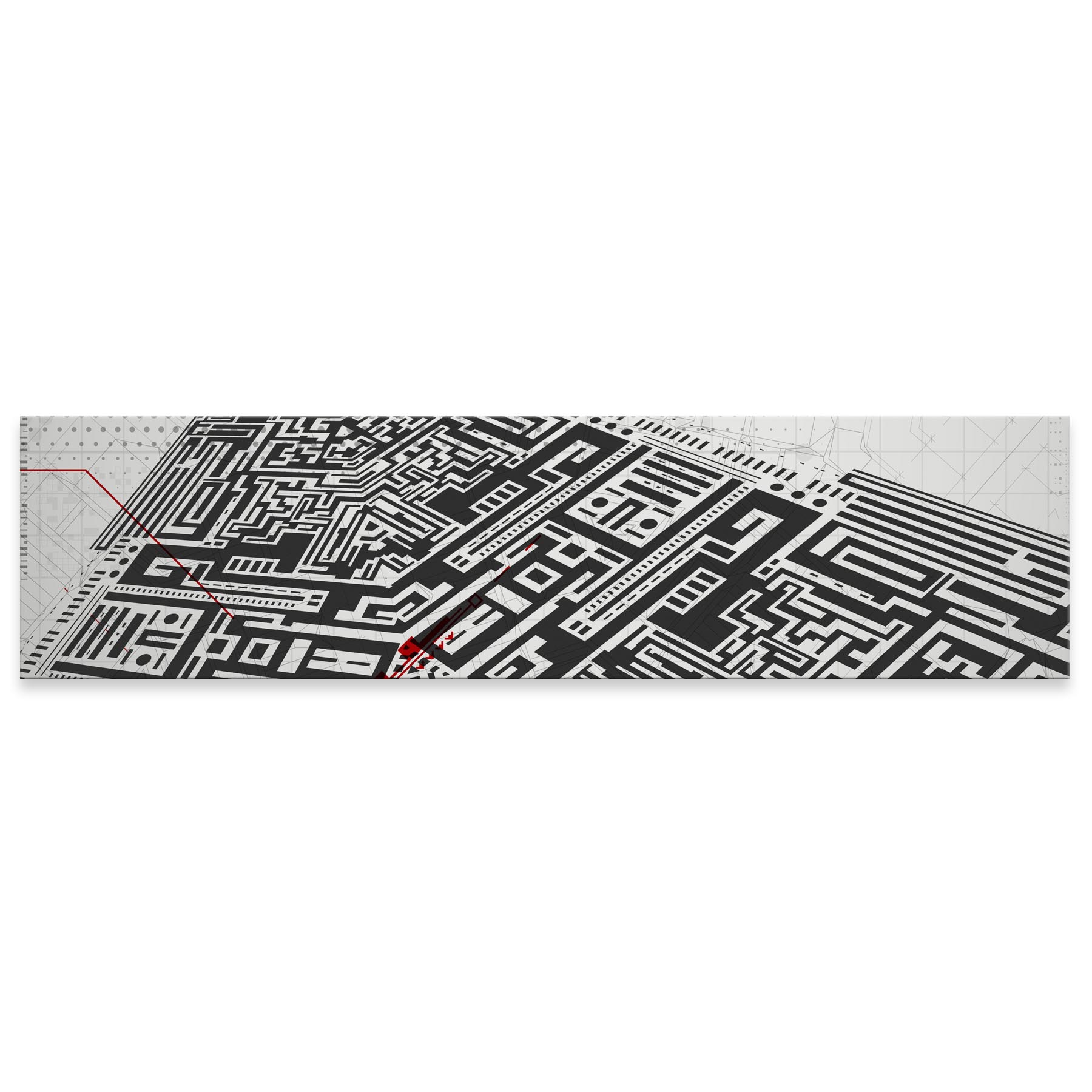 アートパネル ワイドサイズ widesize 横長 絵 絵画 飾り 1200mmx300mm フォト 壁掛け 木枠 インテリア おしゃれ アート 白黒　迷路　イラスト　008131