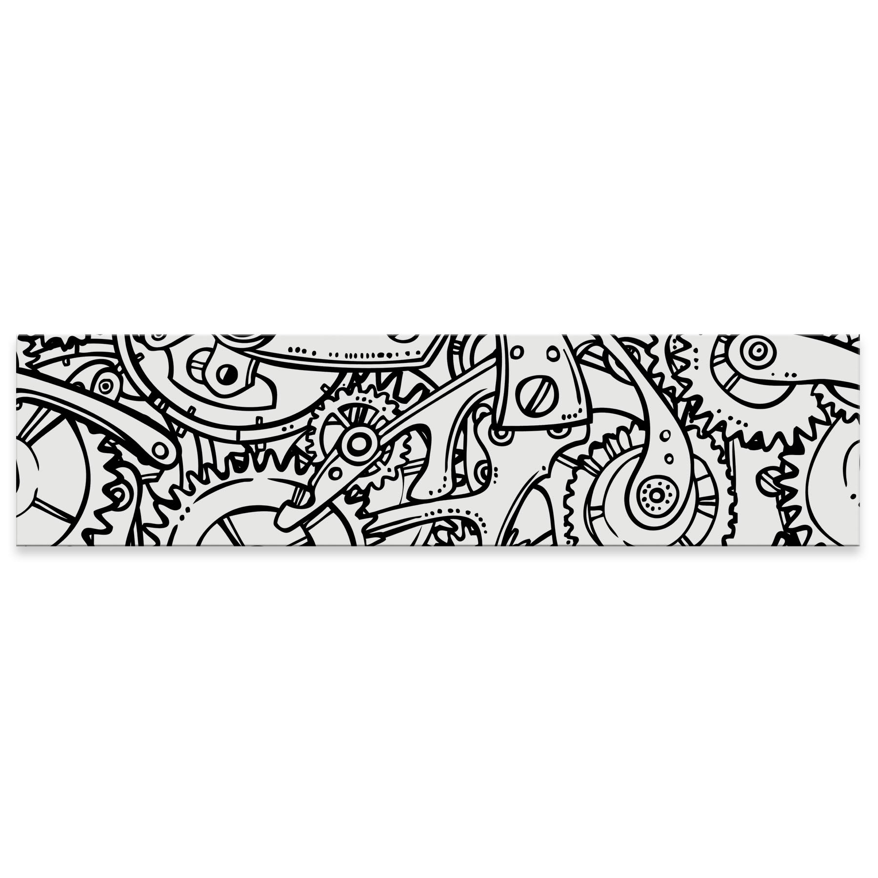 アートパネル ワイドサイズ widesize 横長 絵 絵画 飾り 1200mmx300mm フォト 壁掛け 木枠 インテリア おしゃれ アート イラスト　白黒　歯車　008318