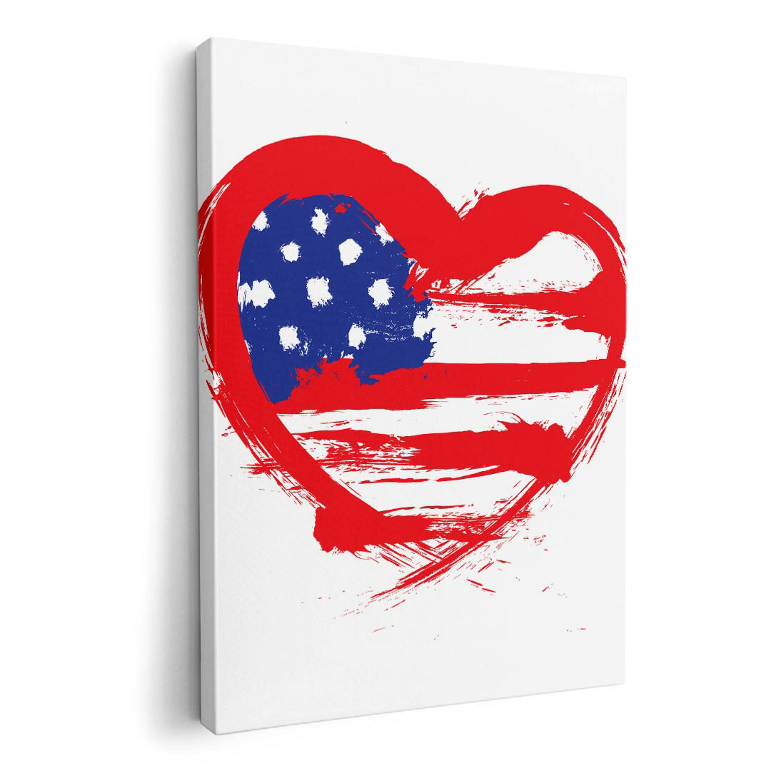 アートパネル 絵 絵画 飾り 選べるサイズ 594×841mm A1 モダン 玄関 写真 フォト インテリア おしゃれ 001567 アメリ　国旗　ハート