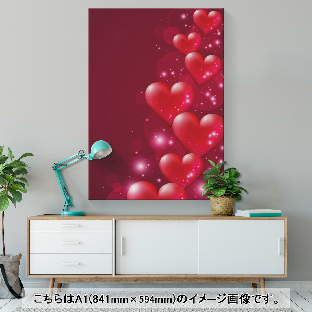 アートパネル 絵 絵画 飾り 選べるサイズ 420×594 mm A2 モダン 玄関 写真 フォト インテリア おしゃれ 000972 ハート　キラキラ 2