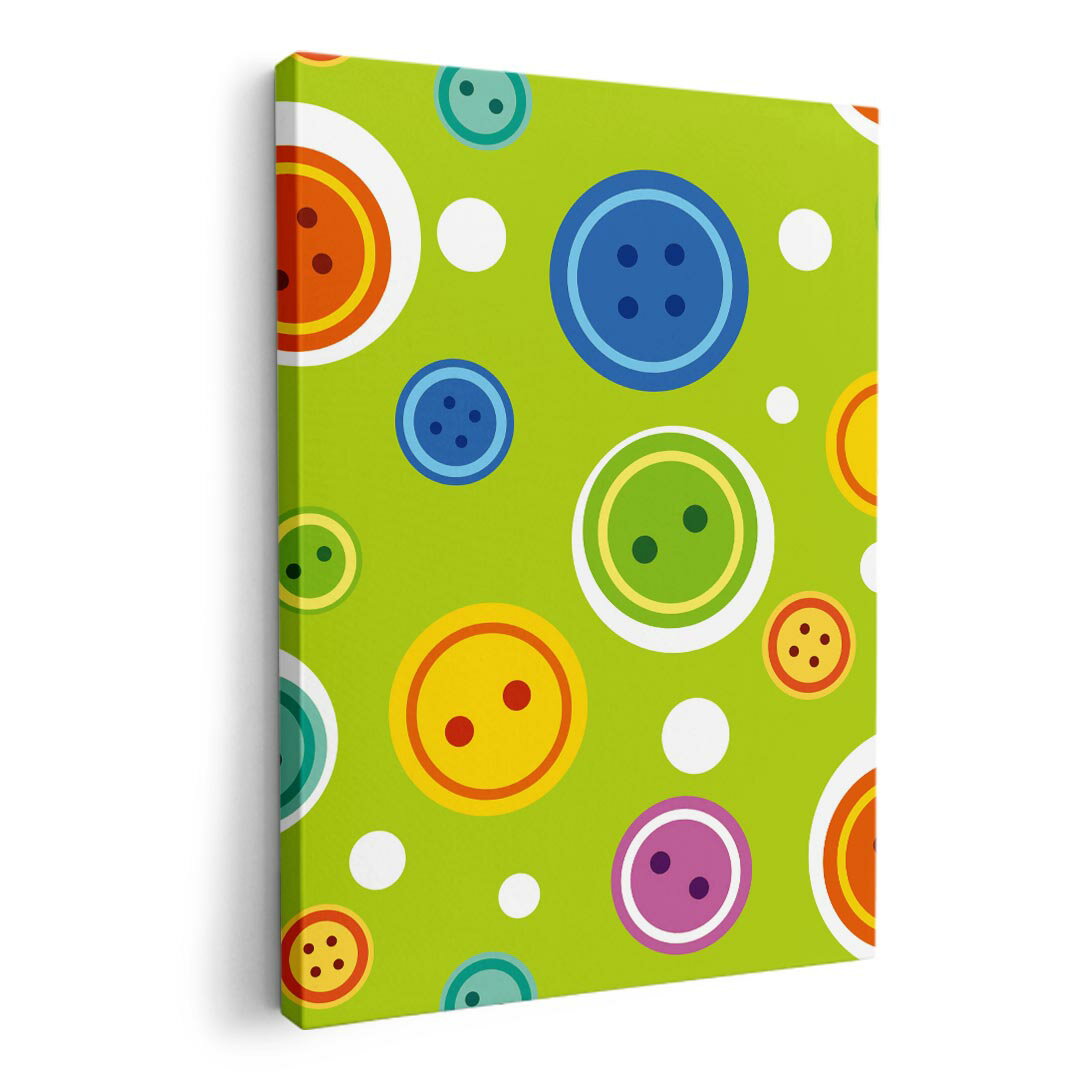 アートパネル 絵 絵画 飾り 選べるサイズ 594×841mm A1 モダン 玄関 写真 フォト インテリア おしゃれ 004316 水玉　ボタン　カラフル