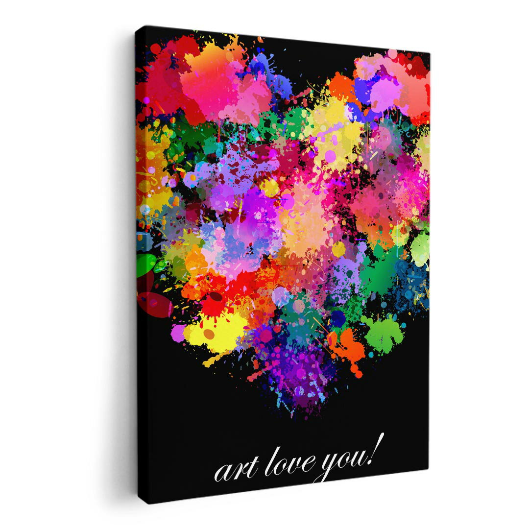 アートパネル 絵 絵画 飾り 選べるサイズ 594×841mm A1 モダン 玄関 写真 フォト インテリア おしゃれ 004561 ペイント　カラフル　ハート