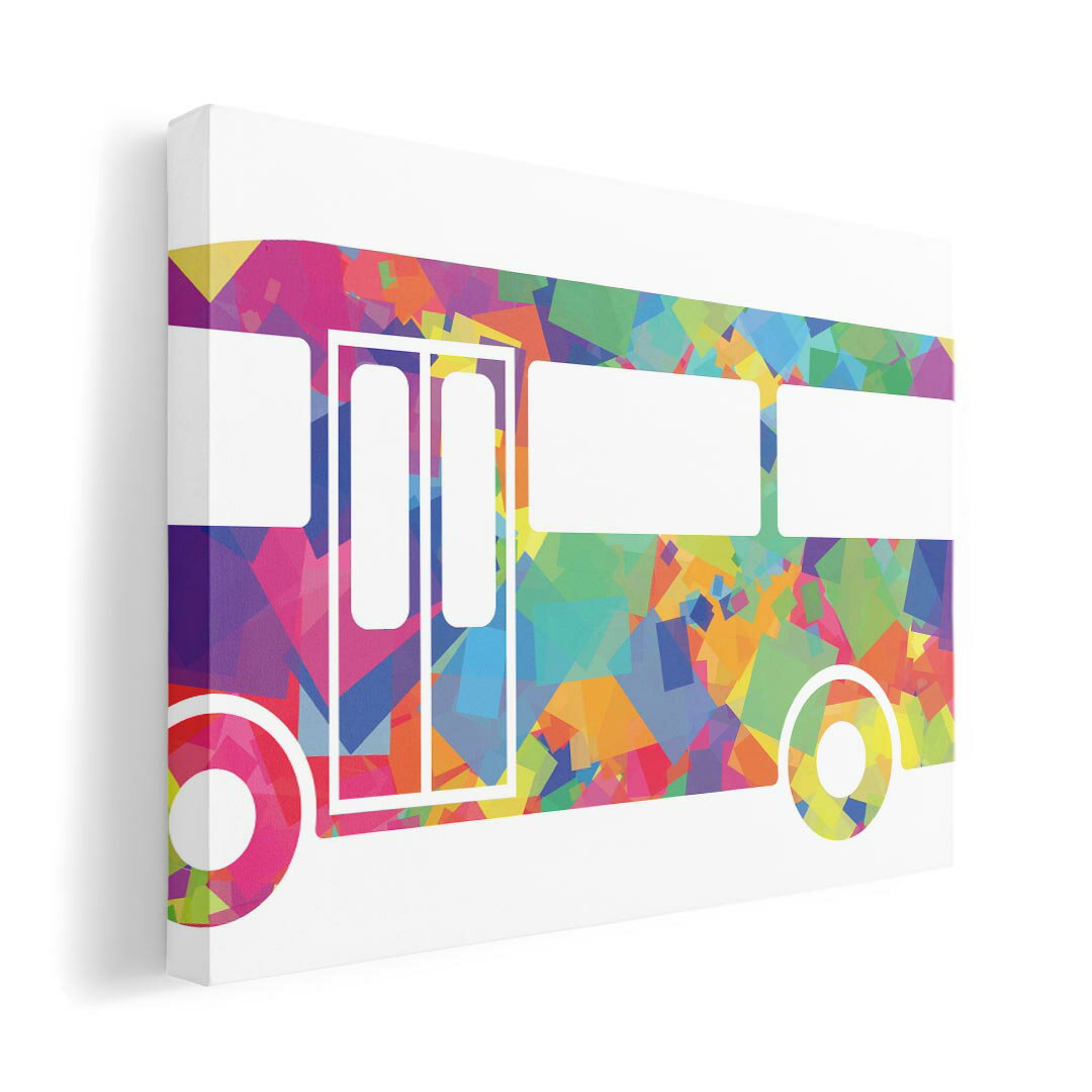 アートパネル 絵 絵画 飾り 選べるサイズ 594×841mm A1 モダン 玄関 写真 フォト インテリア おしゃれ 008229 カラフル　レインボー　バス　イラスト