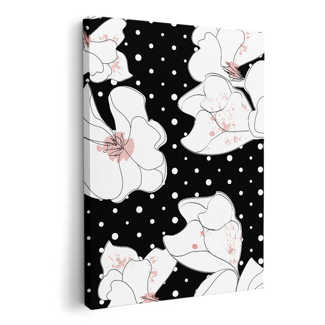 アートパネル 絵 絵画 飾り 選べるサイズ 594×841mm A1 モダン 玄関 写真 フォト インテリア おしゃれ 008470 花　フラワー　黒　ブラック　模様