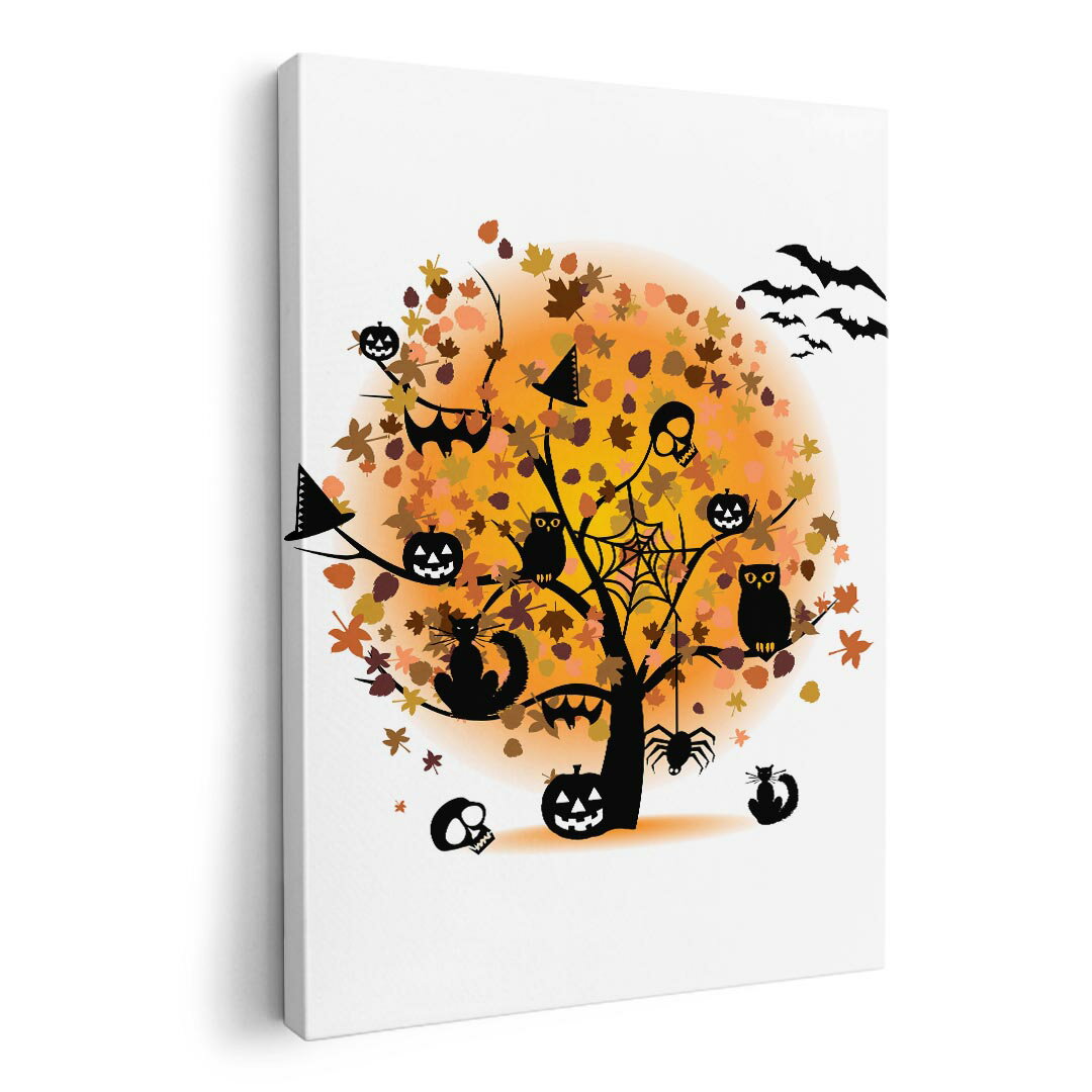 アートパネル 絵 絵画 飾り 選べるサイズ 594×841mm A1 モダン 玄関 写真 フォト インテリア おしゃれ 009162 オレンジ ハロウィン キャラクター