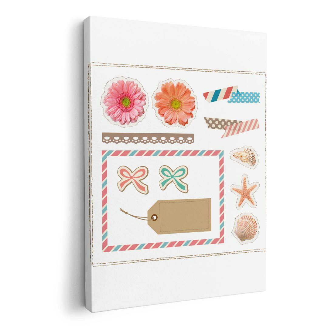 アートパネル 絵 絵画 飾り 選べるサイズ 594×841mm A1 モダン 玄関 写真 フォト インテリア おしゃれ 009315 リボン　貝殻　ピンク　青