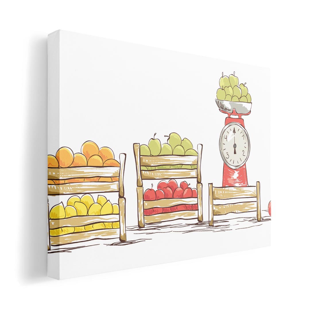 Rakuten - アートパネル 絵 絵画 飾り 選べるサイズ 594×841mm A1 モダン 玄関 写真 フォト インテリア おしゃれ 009530 果物　カラフル　イラスト