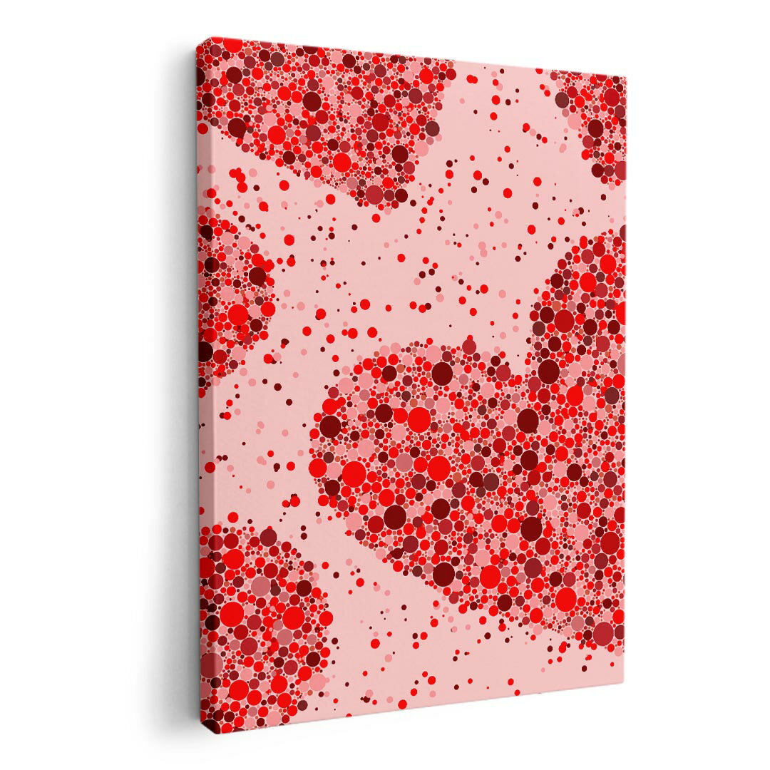 アートパネル 絵 絵画 飾り 選べるサイズ 594×841mm A1 モダン 玄関 写真 フォト インテリア おしゃれ 012532 ハート　赤　ドット