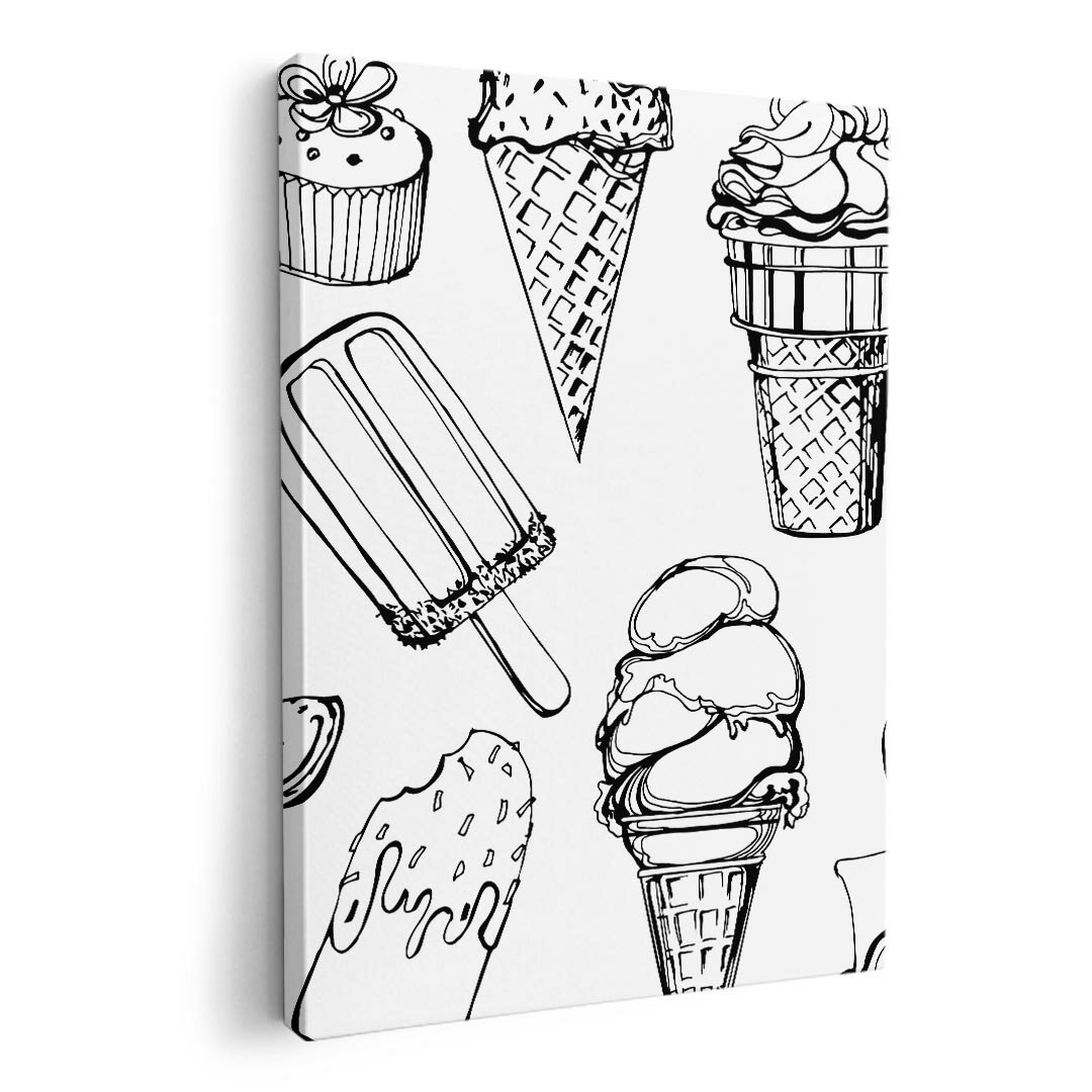 アートパネル 絵 絵画 飾り 選べるサイズ 594×841mm A1 モダン 玄関 写真 フォト インテリア おしゃれ 014238 アイス イチゴ フルーツ