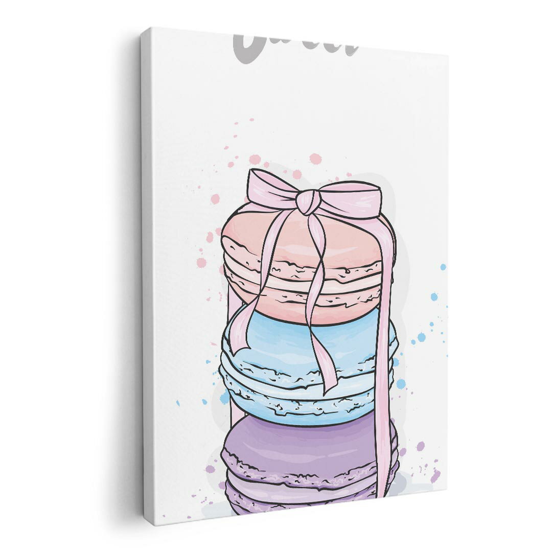 アートパネル 絵 絵画 飾り 選べるサイズ 594×841mm A1 モダン 玄関 写真 フォト インテリア おしゃれ 015672 マカロン お菓子 食べ物 リボン パステル