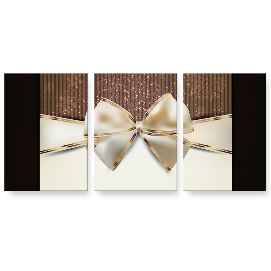 アートパネル 絵 絵画 飾り 選べるサイズ 594×841mm A1 3枚セット セット物 モダン 玄関 写真 フォト インテリア おしゃれ 001607 リボン　冬