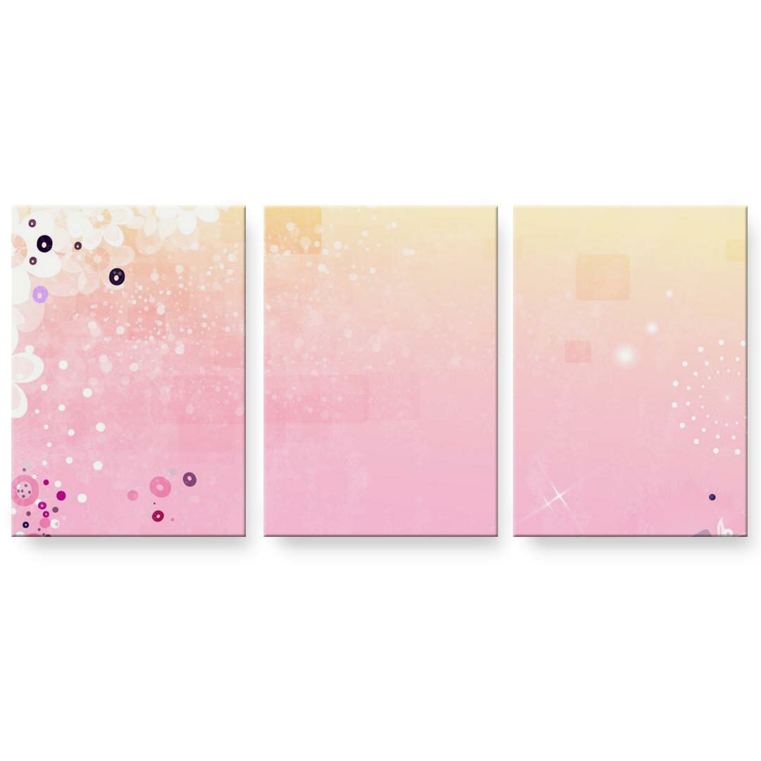 アートパネル 3連 3枚セット 絵 絵画 飾り igsticker 594mmx420mm A2 フォト 壁掛け 木枠 インテリア おしゃれ 001998 花　　ピンク