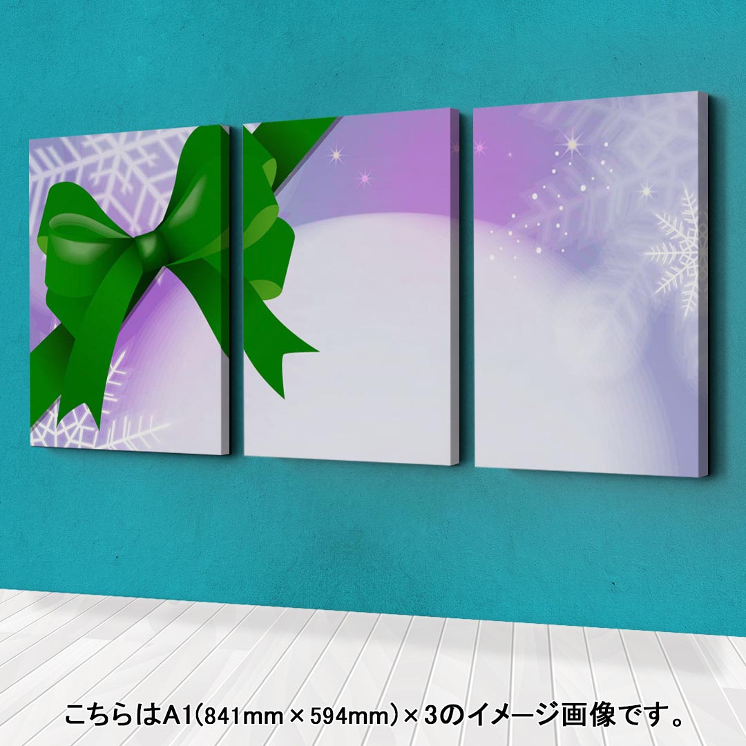 アートパネル 3連 3枚セット 絵 絵画 飾り igsticker 594mmx420mm A2 フォト 壁掛け 木枠 インテリア おしゃれ 001440 雪の結晶　冬　シャボン玉 kabekore-10884562 kabeコレ サンプル画像2