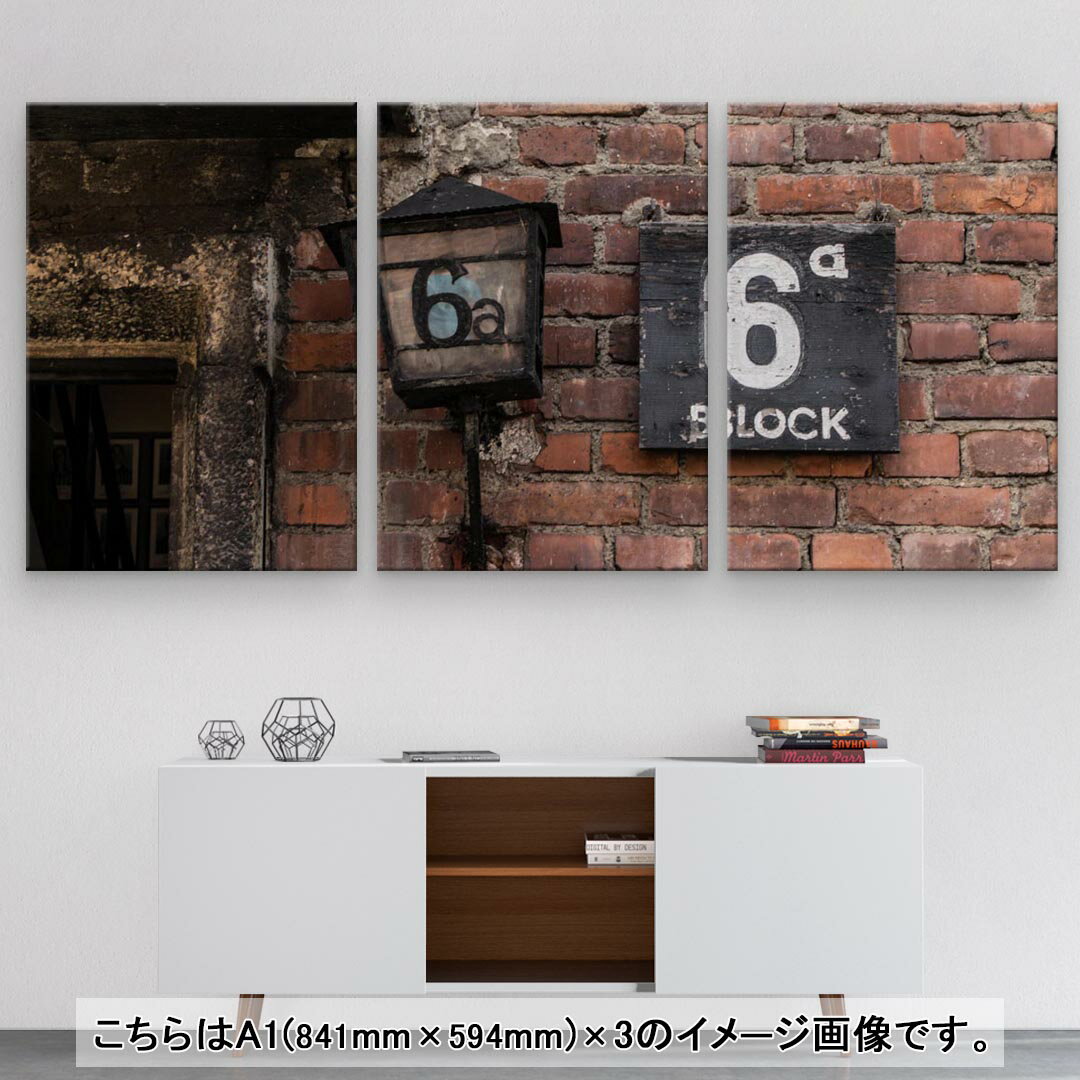 アートパネル 絵 絵画 飾り 選べるサイズ 594×841mm A1 3枚セット セット物 モダン 玄関 写真 フォト インテリア おしゃれ 025664 レンガ　建築　壁　写真