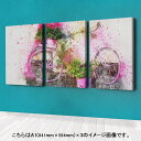 アートパネル 絵 絵画 飾り 選べるサイズ 594×841mm A1 3枚セット セット物 モダン 玄関 写真 フォト インテリア おしゃれ 022975 自転車　イラスト　花　ペイント 3