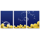 アートパネル 3連 3枚セット 絵 絵画 飾り igsticker 594mmx420mm A2 フォト 壁掛け 木枠 インテリア おしゃれ 002221 花 黄色 シャボン玉
