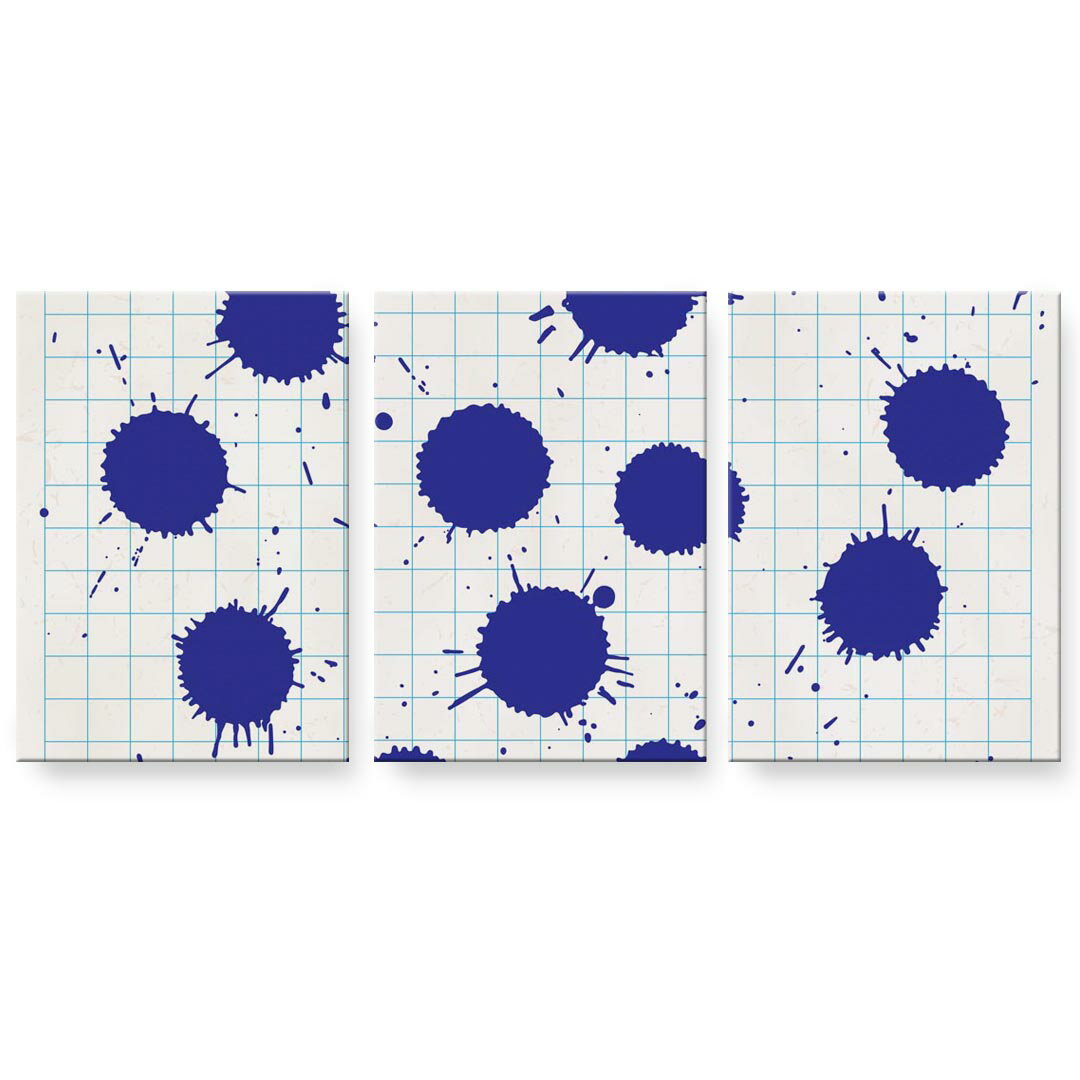 アートパネル 絵 絵画 飾り 選べるサイズ 594×841mm A1 3枚セット セット物 モダン 玄関 写真 フォト インテリア おしゃれ 002537 水玉　シンプル　青