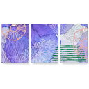 アートパネル 3連 3枚セット 絵 絵画 飾り igsticker 594mmx420mm A2 フォト 壁掛け 木枠 インテリア おしゃれ 022837 カラフル(3)