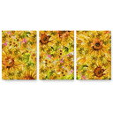 アートパネル 絵 絵画 飾り 選べるサイズ 594×841mm A1 3枚セット セット物 モダン 玄関 写真 フォト インテリア おしゃれ 022919 花 ひまわり イラスト(3)