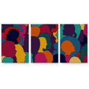 アートパネル 絵 絵画 飾り 選べるサイズ 594×841mm A1 3枚セット セット物 モダン 玄関 写真 フォト インテリア おしゃれ 023214 カラフル イラスト(3)