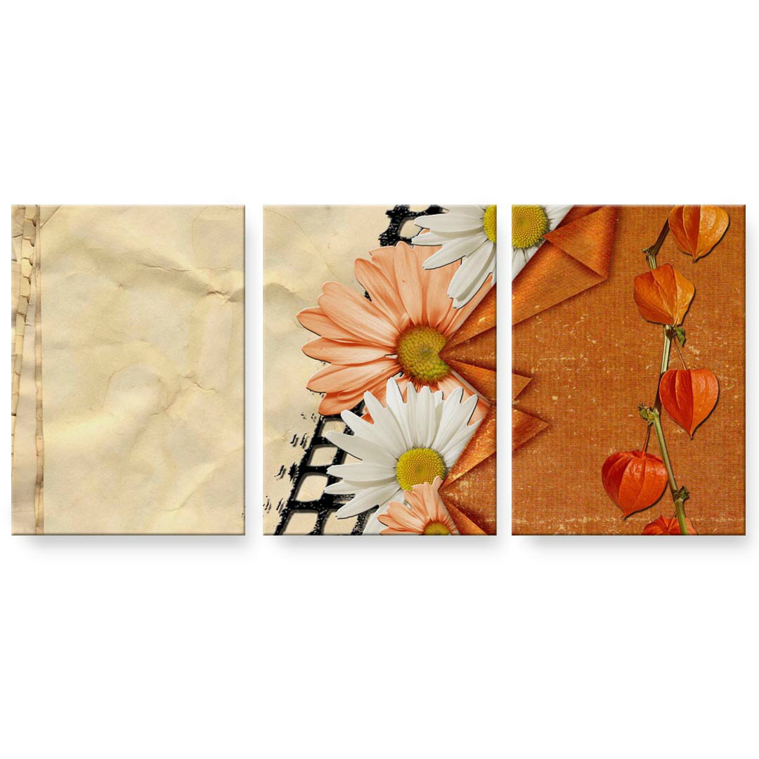 アートパネル 3連 3枚セット 絵 絵画 飾り igsticker 594mmx420mm A2 フォト 壁掛け 木枠 インテリア おしゃれ 023339 花　フラワー　柄　模様