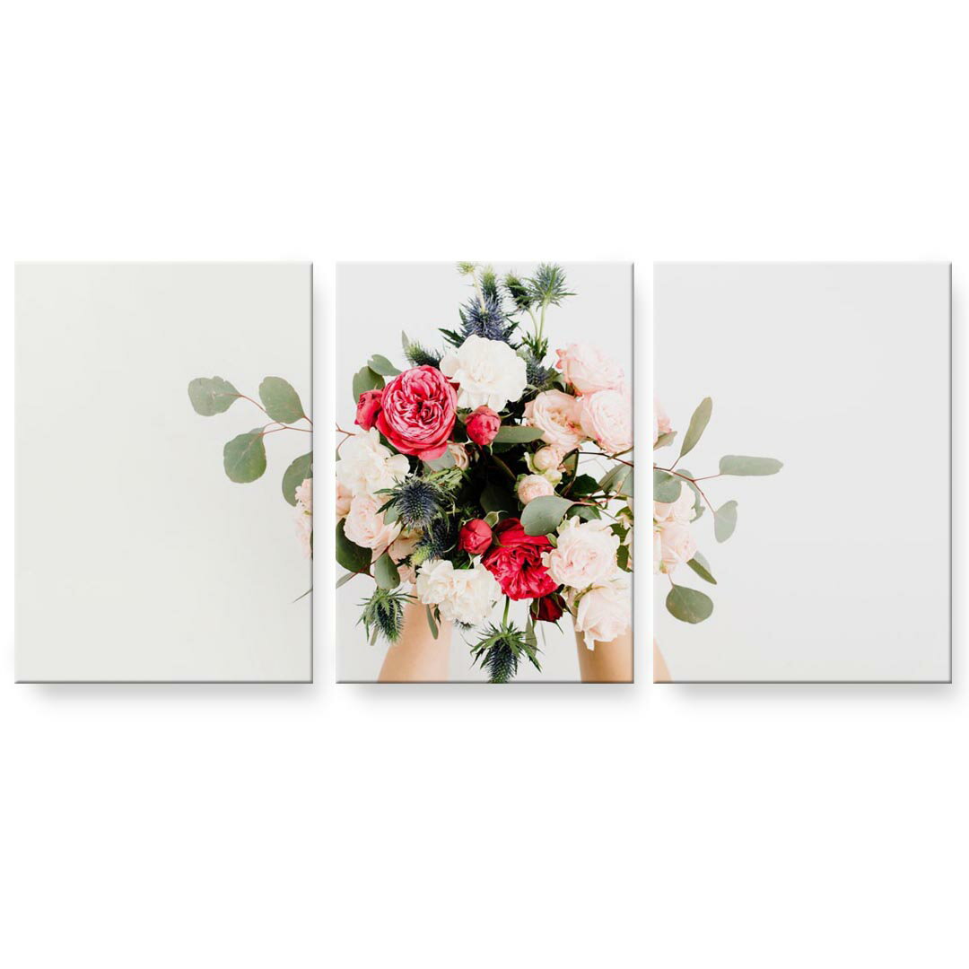 アートパネル 絵 絵画 飾り 選べるサイズ 594×841mm A1 3枚セット セット物 モダン 玄関 写真 フォト インテリア おしゃれ 023585 花　ブーケ　写真