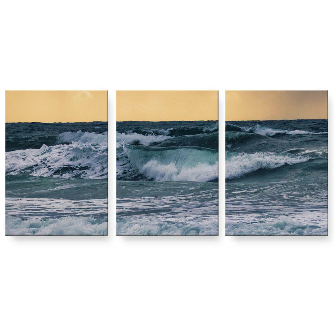 アートパネル 絵 絵画 飾り 選べるサイズ 594×841mm A1 3枚セット セット物 モダン 玄関 写真 フォト インテリア おしゃれ 023773 海 写真 波