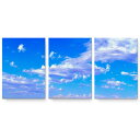 アートパネル 3連 3枚セット 絵 絵画 飾り igsticker 594mmx420mm A2 フォト 壁掛け 木枠 インテリア おしゃれ 023803 空 雲 写真(3)