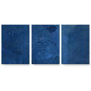 アートパネル 3連 3枚セット 絵 絵画 飾り igsticker 594mmx420mm A2 フォト 壁掛け 木枠 インテリア おしゃれ 023944 青 漆喰(3)