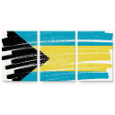 アートパネル 3連 3枚セット 絵 絵画 飾り igsticker 594mmx420mm A2 フォト 壁掛け 木枠 インテリア おしゃれ 018391 国旗 bahamas バハマ(3)