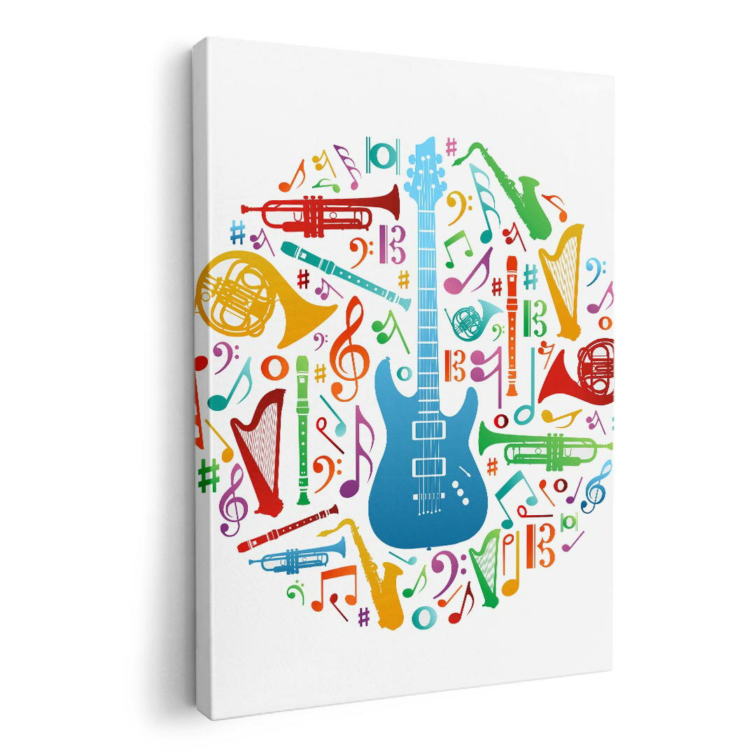 アートパネル 絵 絵画 飾り 選べるサイズ 420×594 mm A2 モダン 玄関 写真 フォト インテリア おしゃれ 002484 音楽　カラフル　イラスト