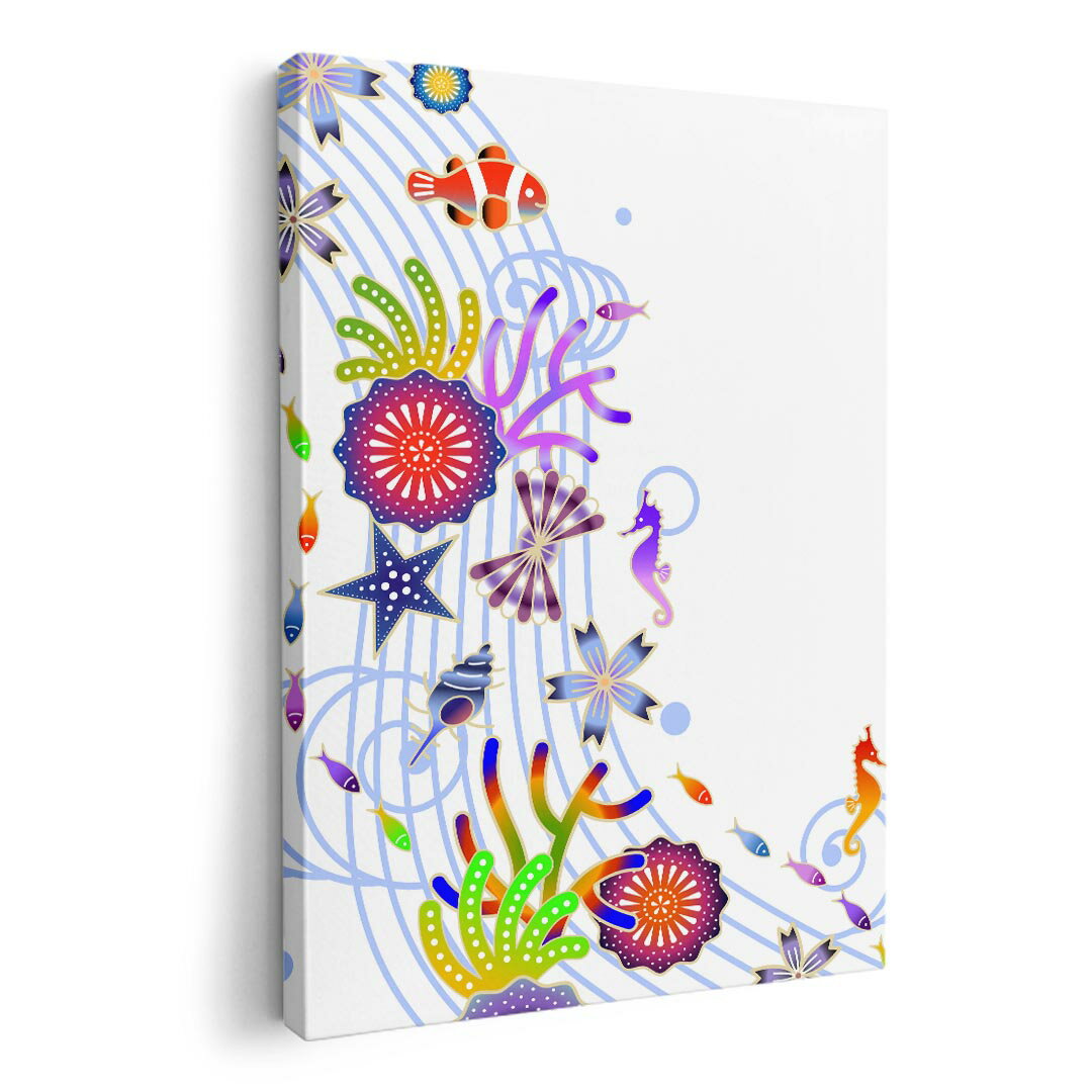 アートパネル 絵 絵画 飾り 選べるサイズ 420×594 mm A2 モダン 玄関 写真 フォト インテリア おしゃれ 004524 花　海　イラスト