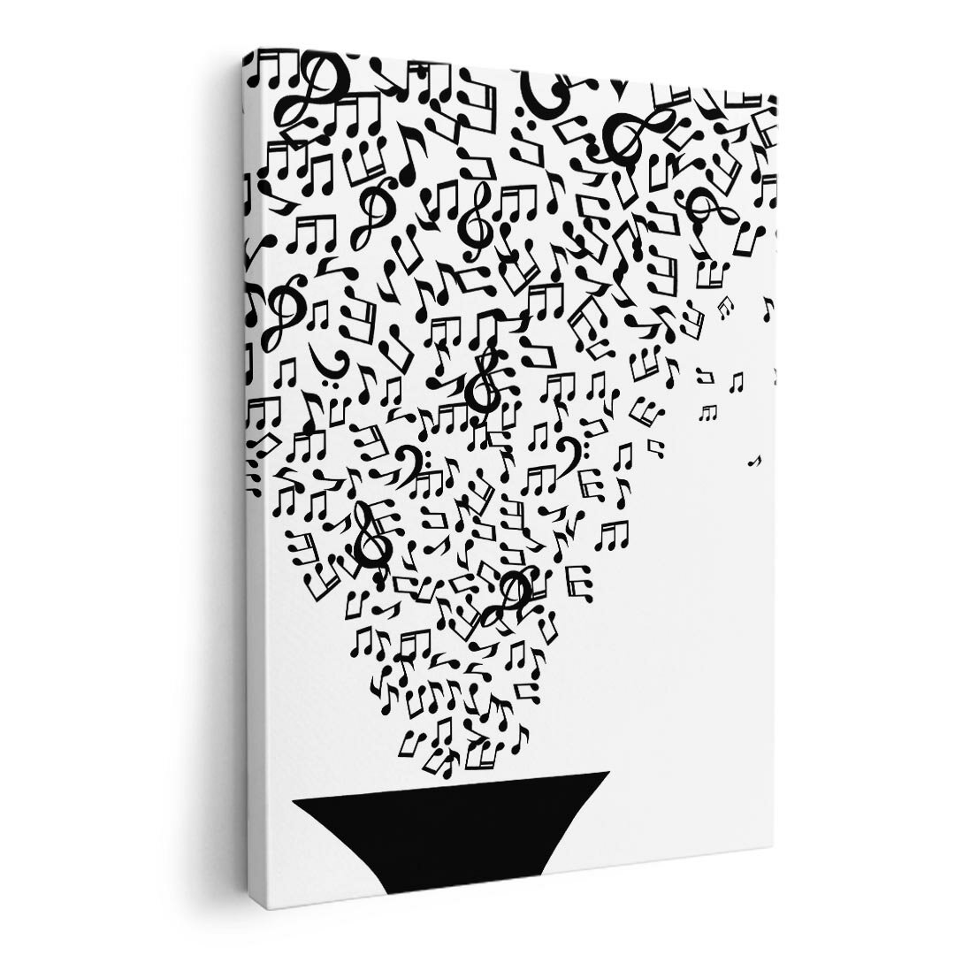 アートパネル 絵 絵画 飾り 選べるサイズ 420×594 mm A2 モダン 玄関 写真 フォト インテリア おしゃれ 006959 音符　黒　ブラック