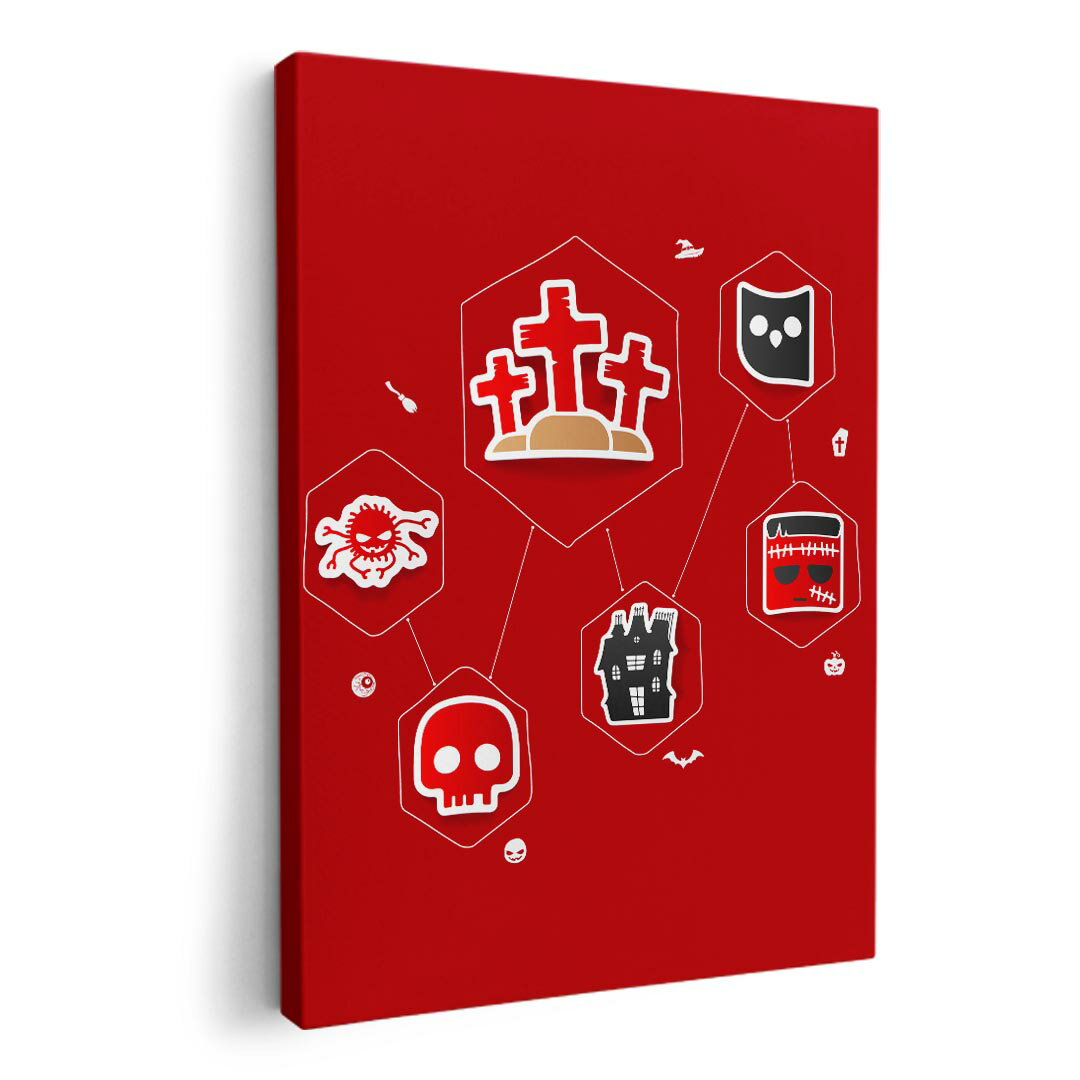 アートパネル 絵 絵画 飾り 選べるサイズ 420×594 mm A2 モダン 玄関 写真 フォト インテリア おしゃれ 007169 ハロウィン 赤 レッド