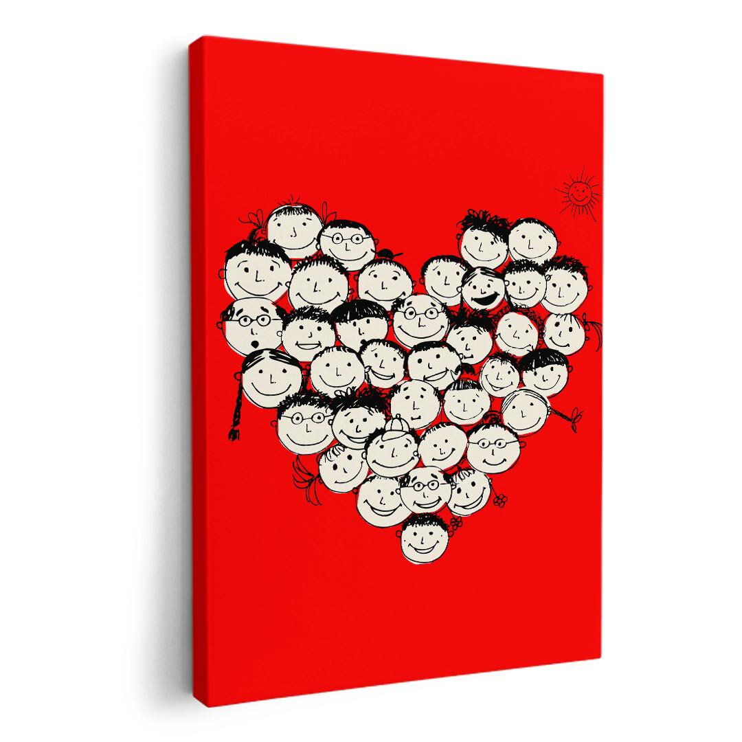 アートパネル 絵 絵画 飾り 選べるサイズ 420×594 mm A2 モダン 玄関 写真 フォト インテリア おしゃれ 007691 人物　イラスト　ハート