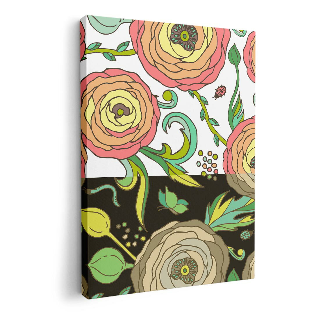 アートパネル 絵 絵画 飾り 選べるサイズ 420×594 mm A2 モダン 玄関 写真 フォト インテリア おしゃれ 008163 花　フラワー　カラフル　パステル　模様