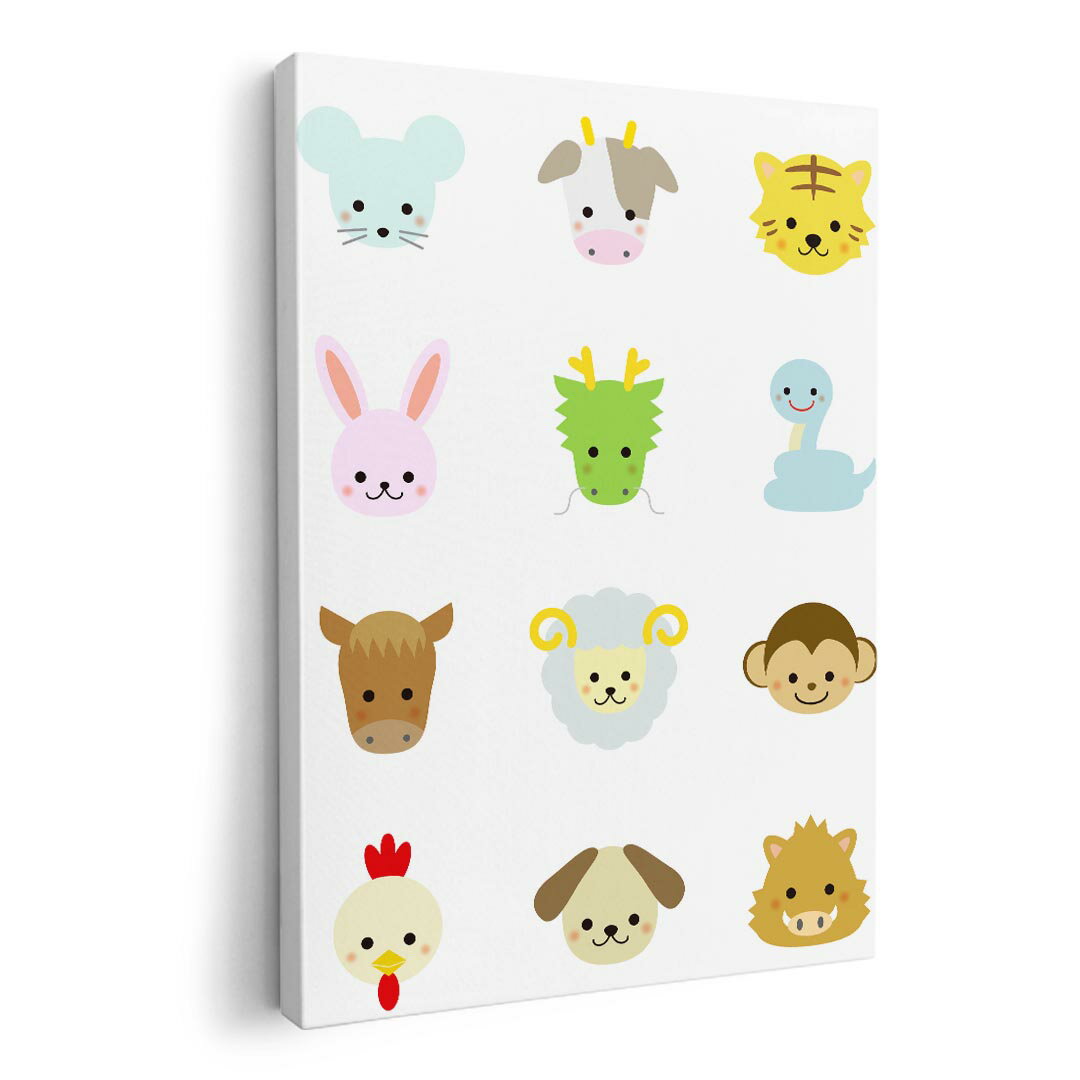 アートパネル 絵 絵画 飾り 選べるサイズ 420×594 mm A2 モダン 玄関 写真 フォト インテリア おしゃれ 009192 動物　干支　カラフル