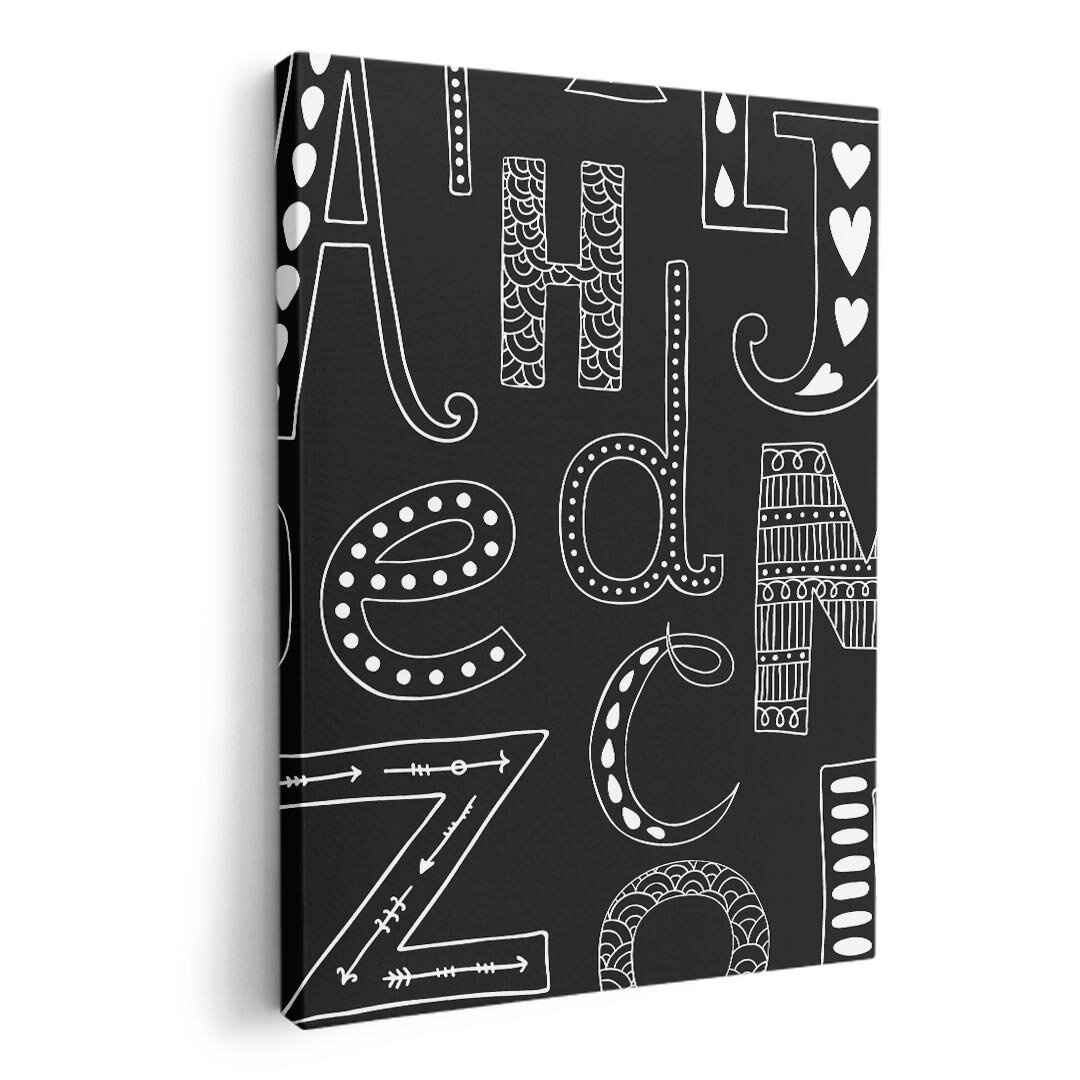 アートパネル 絵 絵画 飾り 選べるサイズ 420×594 mm A2 モダン 玄関 写真 フォト インテリア おしゃれ 010551 アルファベット　英語　黒