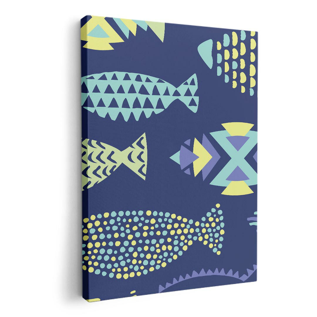アートパネル 絵 絵画 飾り 選べるサイズ 420×594 mm A2 モダン 玄関 写真 フォト インテリア おしゃれ 010782 魚 シルエット 青