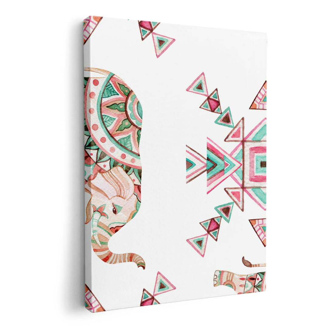 アートパネル 絵 絵画 飾り 選べるサイズ 420×594 mm A2 モダン 玄関 写真 フォト インテリア おしゃれ 011770 ゾウ　動物　模様