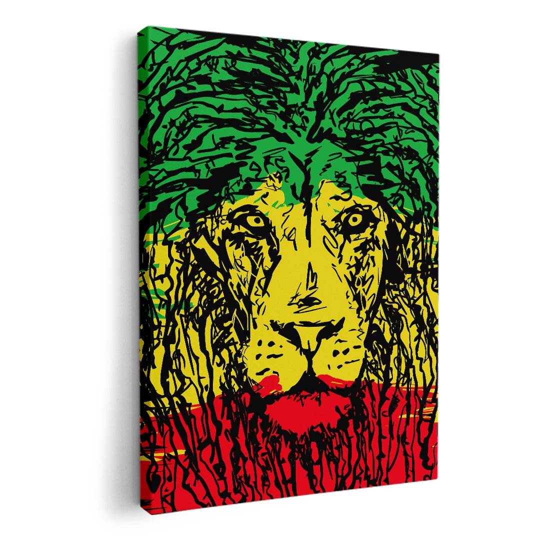 アートパネル 絵 絵画 飾り 選べるサイズ 420×594 mm A2 モダン 玄関 写真 フォト インテリア おしゃれ 011947 レゲエ　ライオン　ラスタカラー