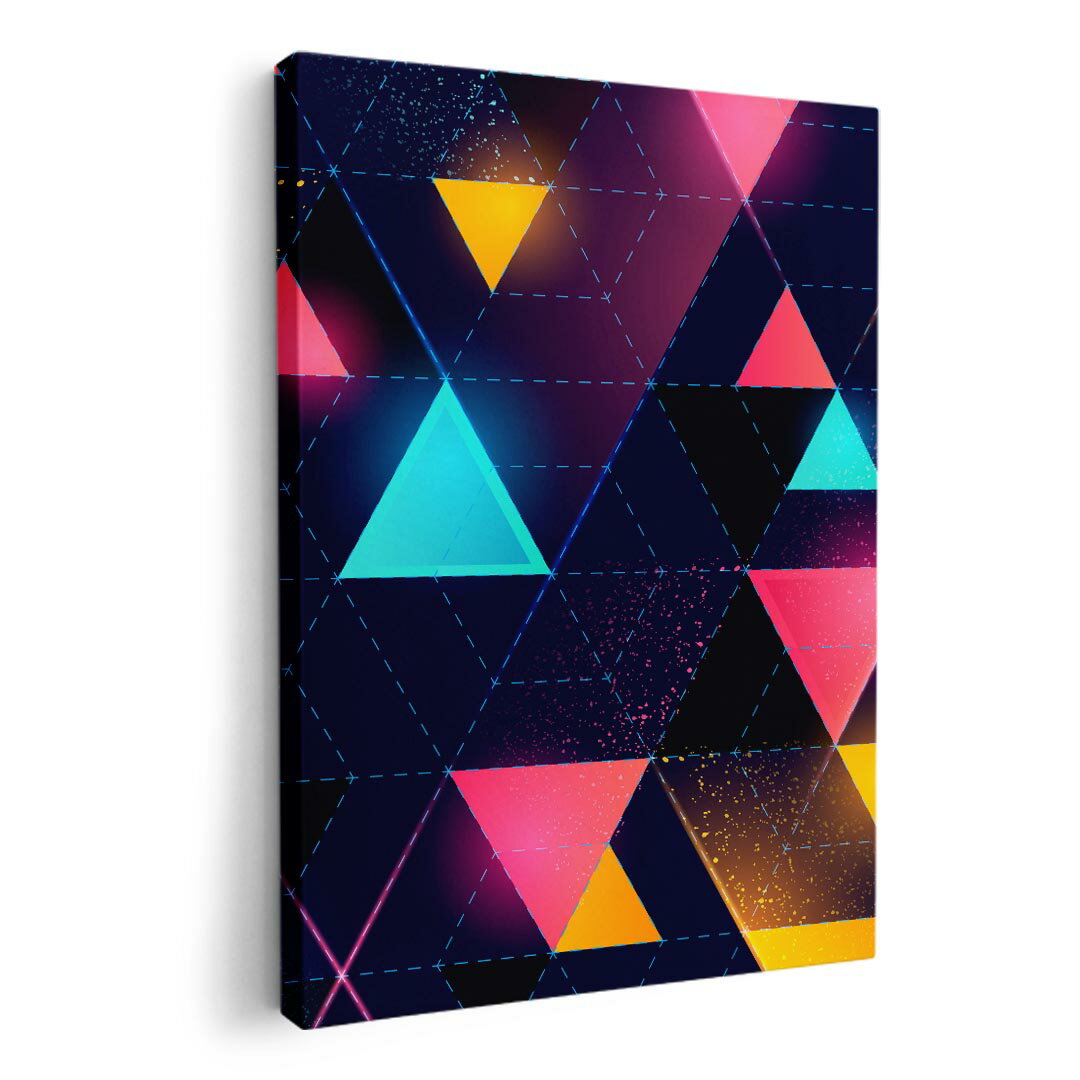 アートパネル 絵 絵画 飾り 選べるサイズ 420×594 mm A2 モダン 玄関 写真 フォト インテリア おしゃれ 012558 三角　ピンク　水色